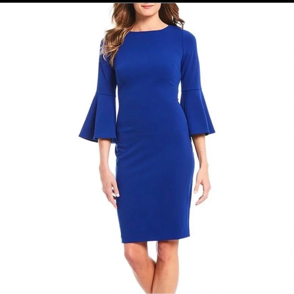 Calvin Klein 3/4 Sleeve Boat Neck Dress - Picture 4 of 11